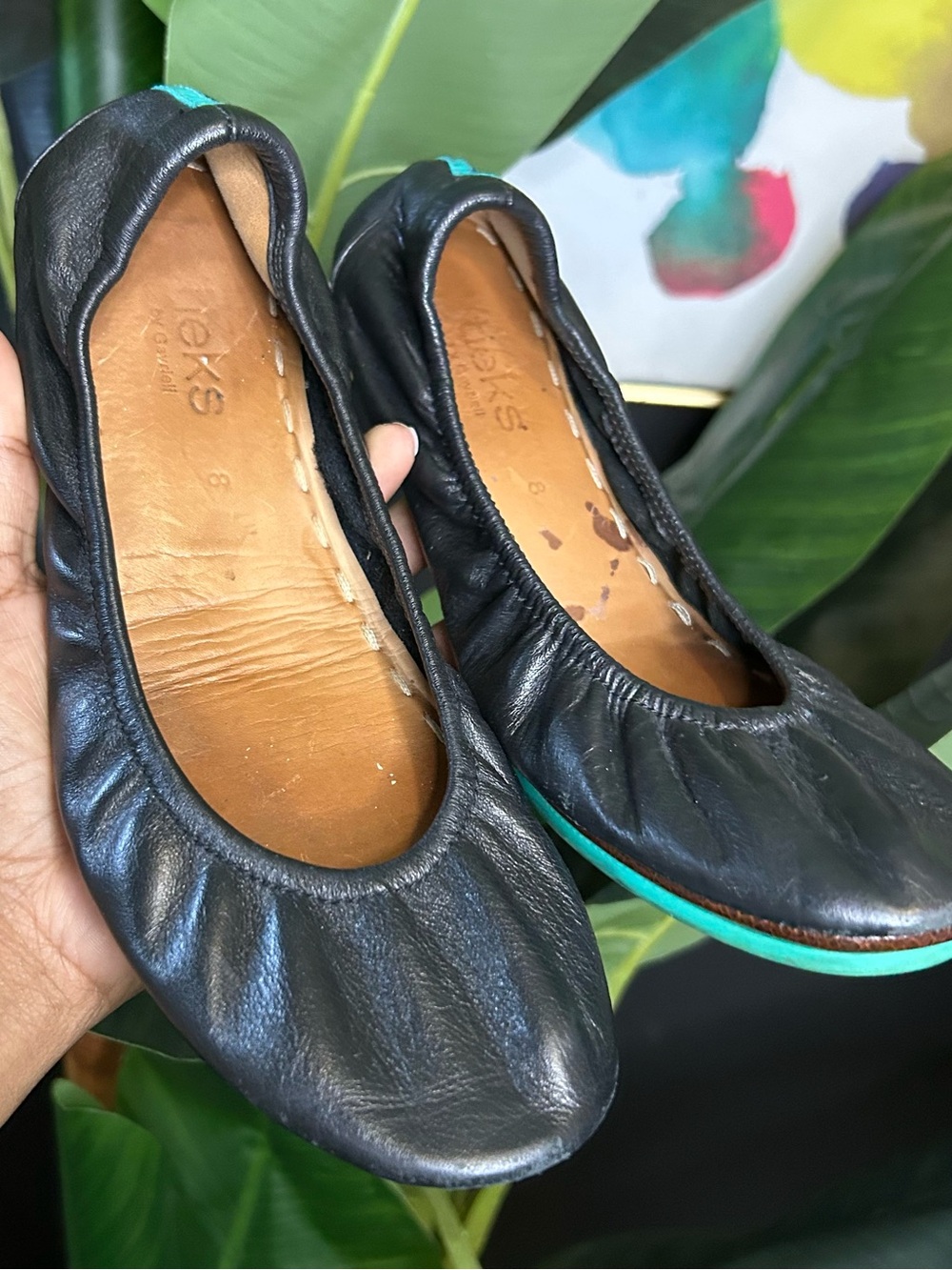Tieks Black Leather Ballet Flats